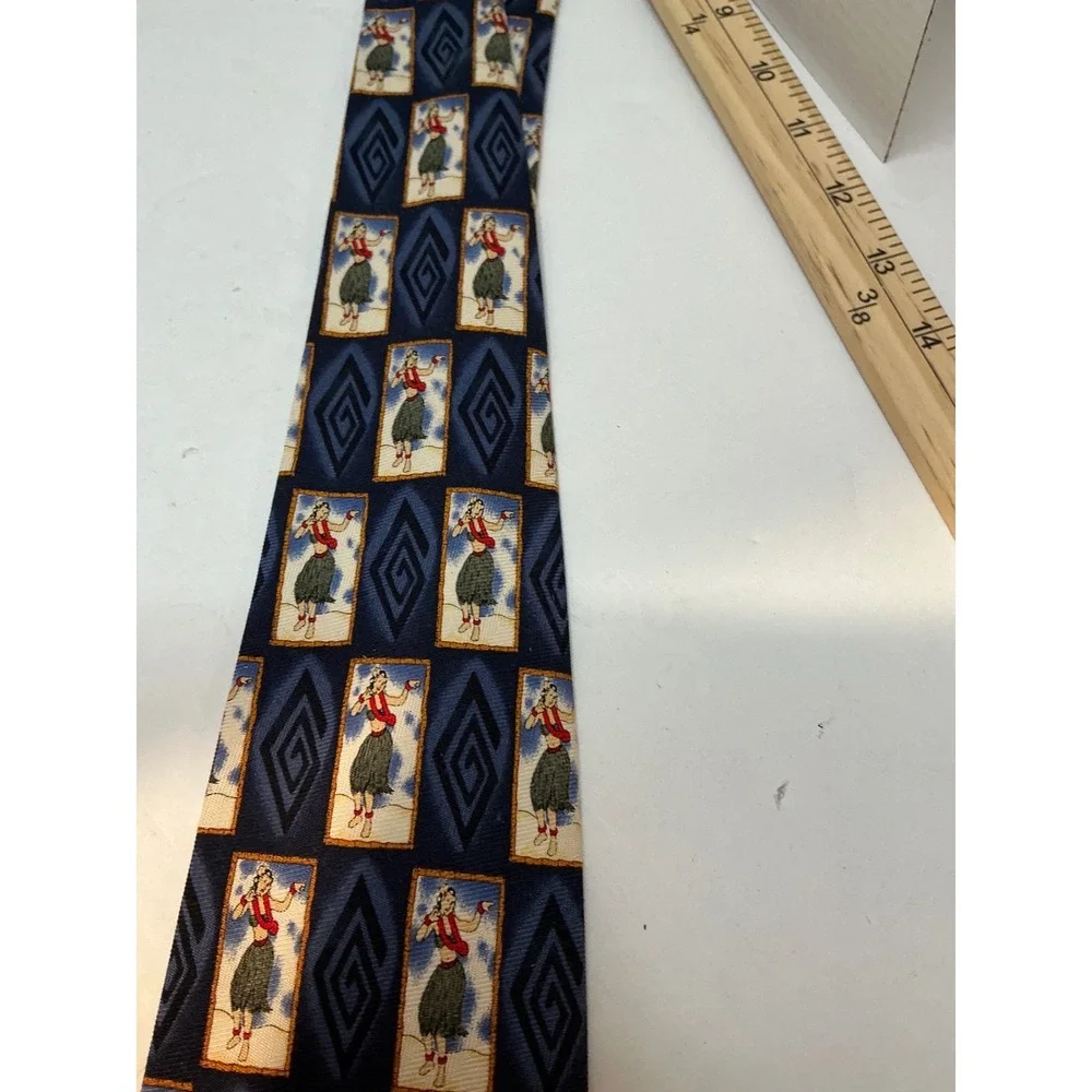 Unbranded Vintage Novelty Tie Lot Flintstones‎ Monopoly Hula Girl Silk OS Retro